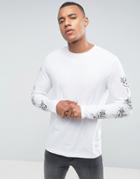 Brave Soul Long Sleeved Tattoo Print T-shirt - White