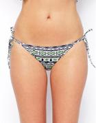 Asos Mosaic Aztec Tie Side Micro Bikini Pant