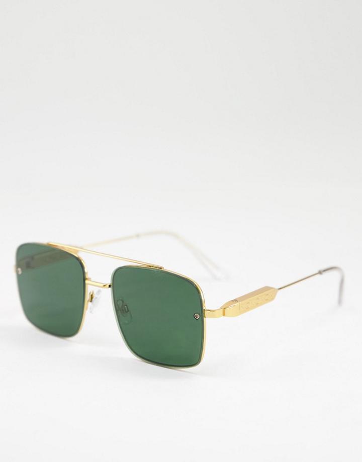 Spitfire Devon Weekender Aviator Sunglasses With Green Lens