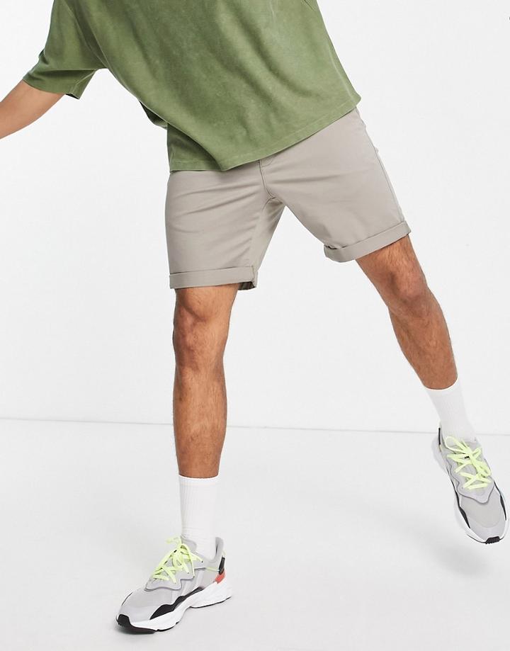 New Look Chino Short In Gray-grey