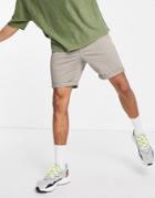New Look Chino Short In Gray-grey