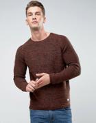 Only & Sons Knitted Sweater With Raglan Sleeve And Mixed Yarn - Red