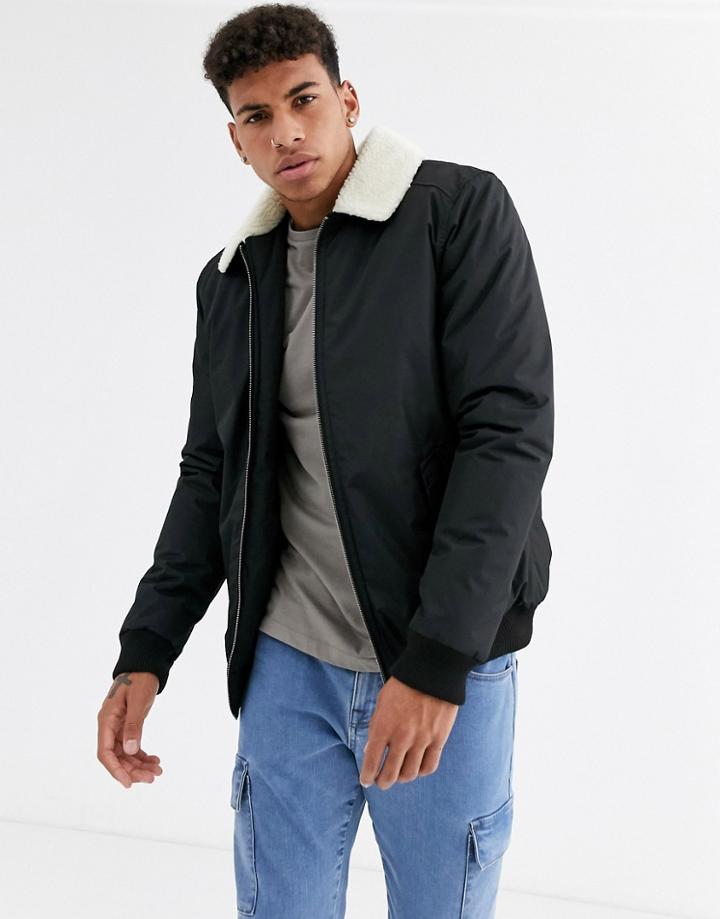 Threadbare Flight Jacket With Fleece Collar