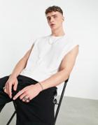 Asos Design Relaxed Pique Tank In White