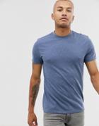 Asos Design T-shirt With Crew Neck In Blue Marl