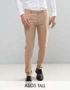 Asos Tall Super Skinny Pants In Stone - Stone