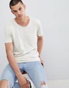 Jack & Jones Originals Longline T-shirt With Drop Panel And Pocket - Gray