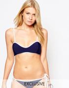 South Beach Mix And Match Cami Bralette Bikini Top - Navy
