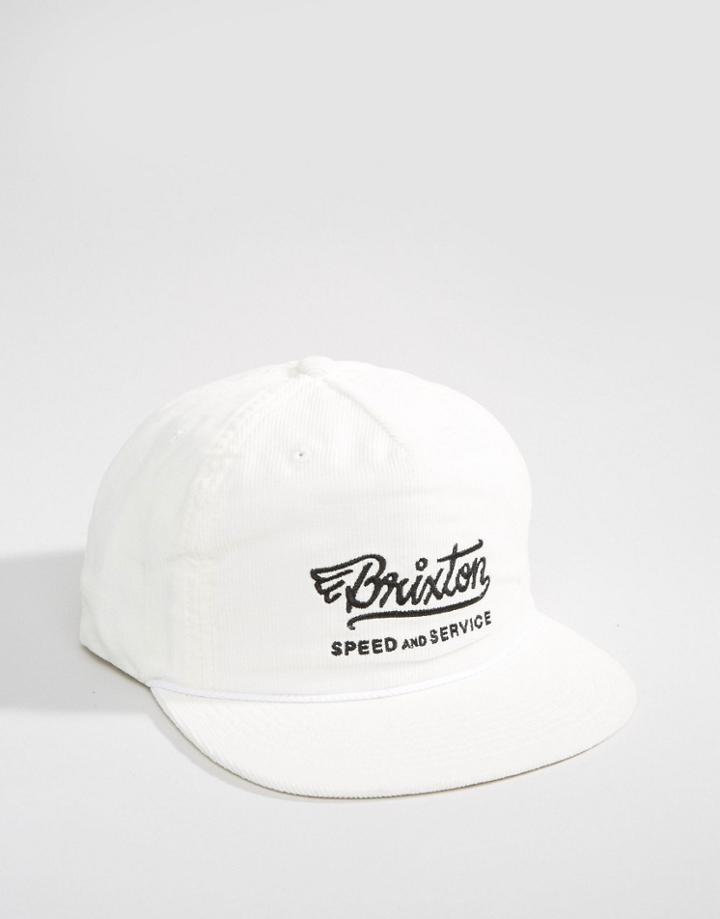 Brixton Mach Snapback Cap High Profile - White