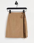 & Other Stories Linen Wrap Mini Skirt In Brown