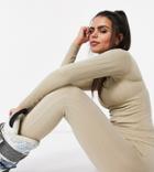 Asos 4505 Petite Cable Knit Base Layer Legging-white