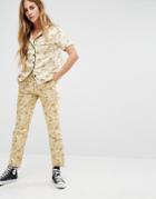 Reclaimed Vintage Luxury Brocade Skinny Pants Co-ord - Cream