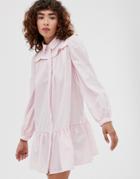 Asos Design Western Cotton Mini Shirt Dress With Pephem - Pink