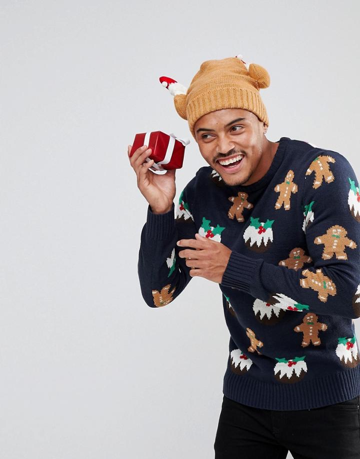 Another Influence Holidays Pudding Sweater - Navy