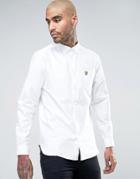Lyle & Scott Oxford Shirt Buttondown Regular Fit Eagle Logo In White - White