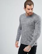Pull & Bear Crew Neck Knitted Sweater In Gray - Gray