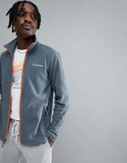 Columbia Fast Trek Lightweight Full Zip Fleece In Gray With Orange Trim - Gray