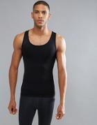 Spanx Performance Tank Zoned Hard Core In Black - Black