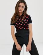 Fred Perry X Amy Winehouse Foundation Heart Print Pique Shirt-black