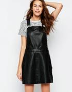 Muubaa Kinver Leather Pinafore Dress - Black