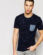 Selected Homme T-shirt With Contrast Pocket - Dark Sapphire