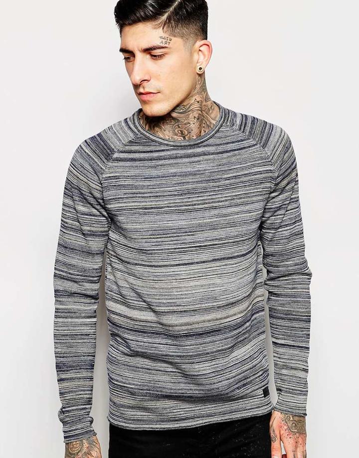 Minimum Sweater In Stripe - Navy Blazer Mel