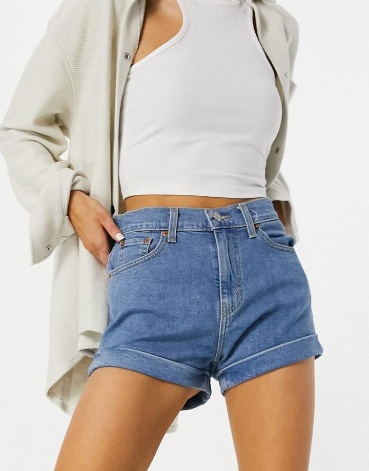 Levi's A-line Mom Short In Blue-blues