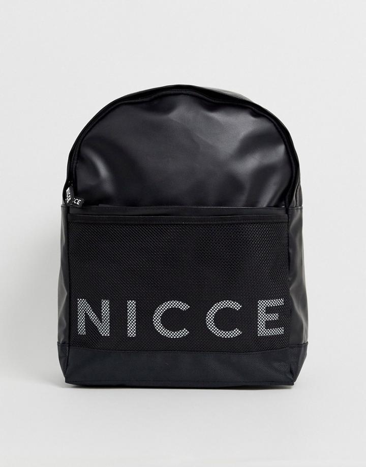 Nicce Backpack With Large Logo In Black - Black