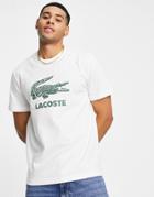 Lacoste Smashed Croc Chest Logo T-shirt In White