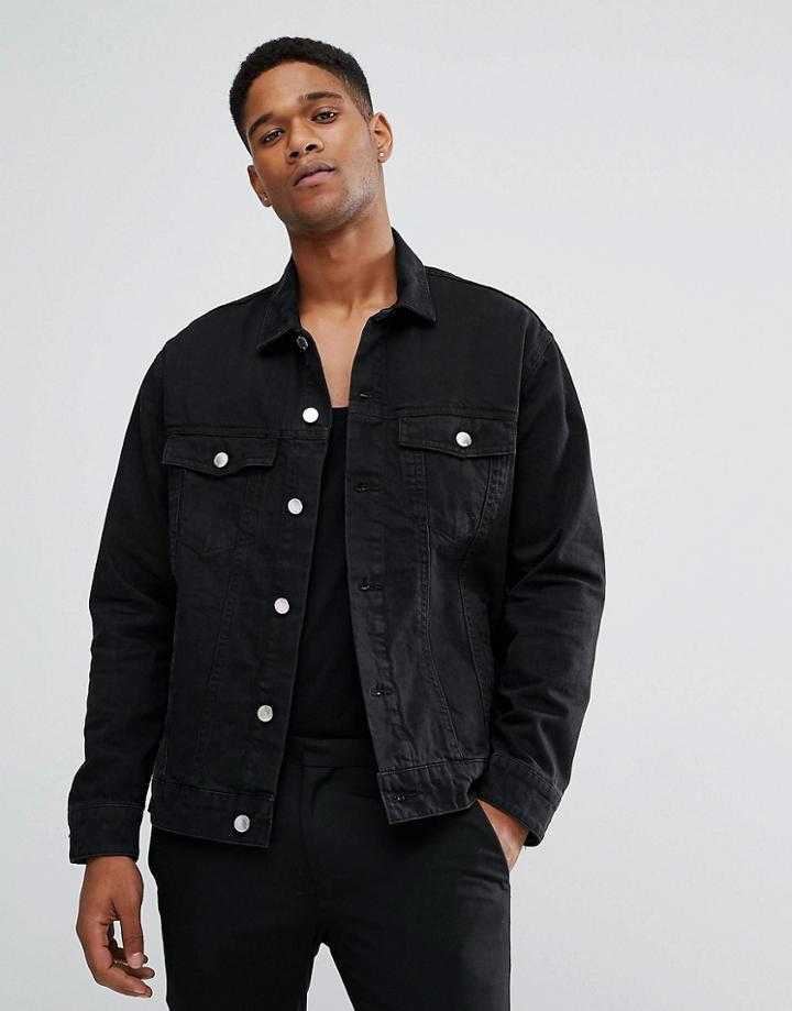 Cheap Monday Oversized Denim Jacket Black - Black