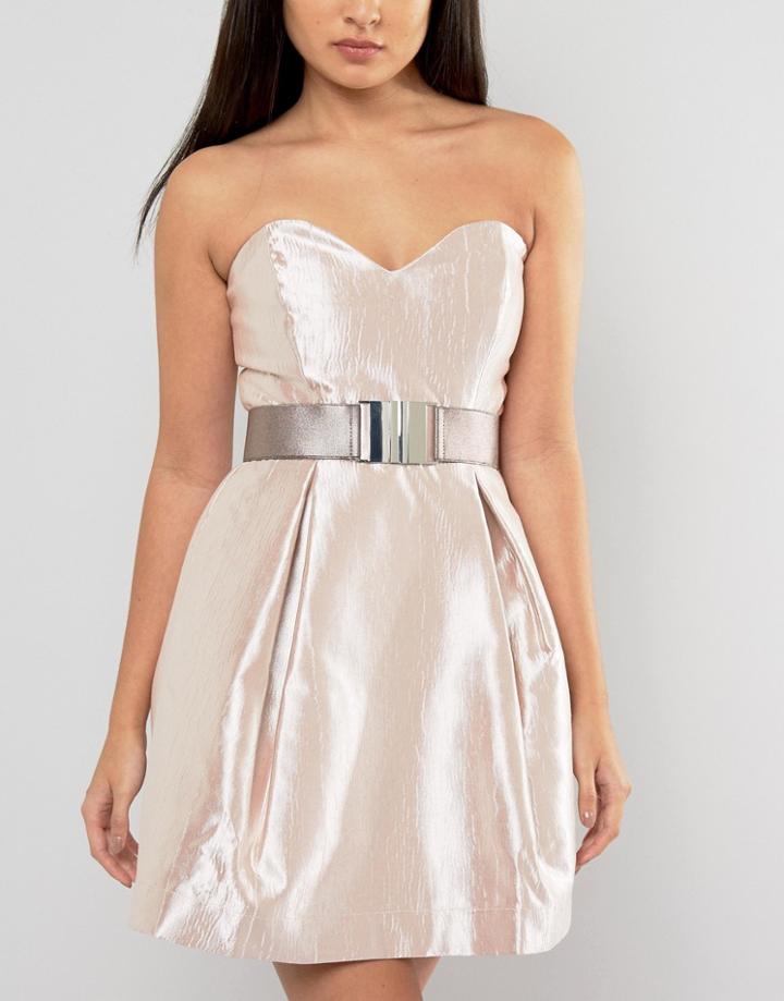 Asos Metallic Elastic Clasp Belt - Gray