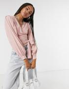 Signature 8 Balloon Sleeve Top In Pink