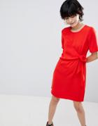 Warehouse Tie Front Dress - Red