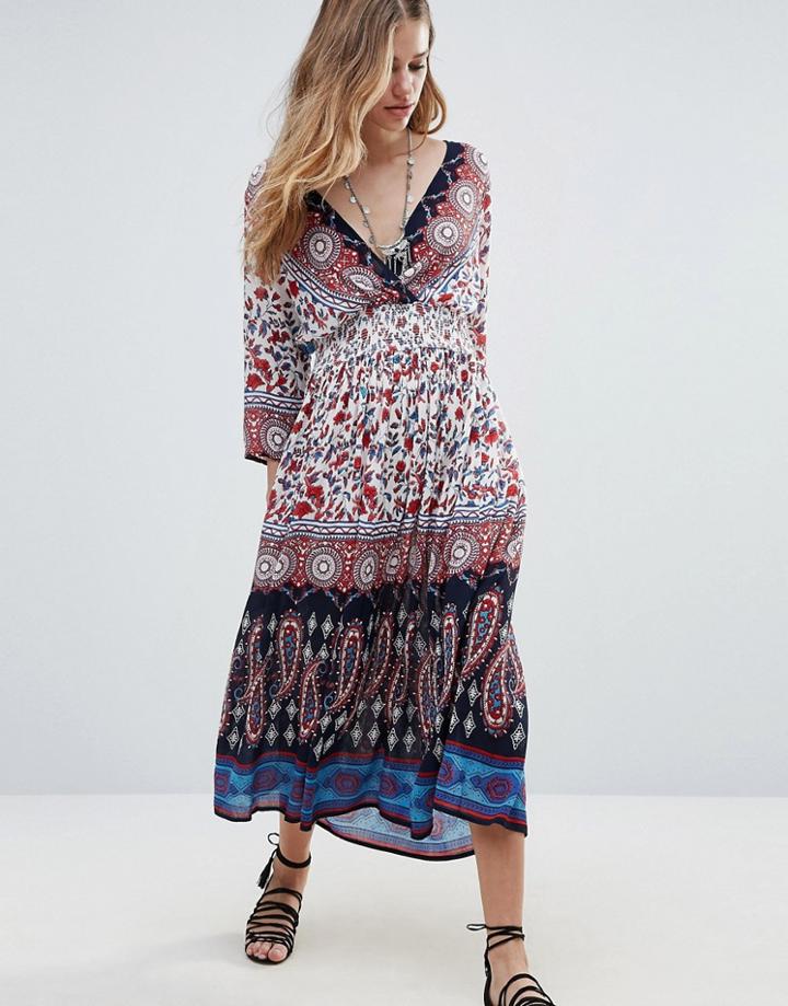 Raga Bonnie Printed Smock Dress - Black