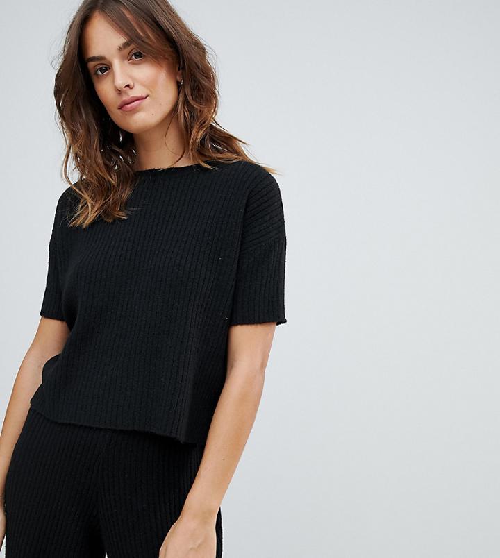 Micha Lounge Knitted T-shirt In Soft Rib Two-piece-black