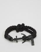 Icon Brand Anchor Woven Bracelet In Black - Black