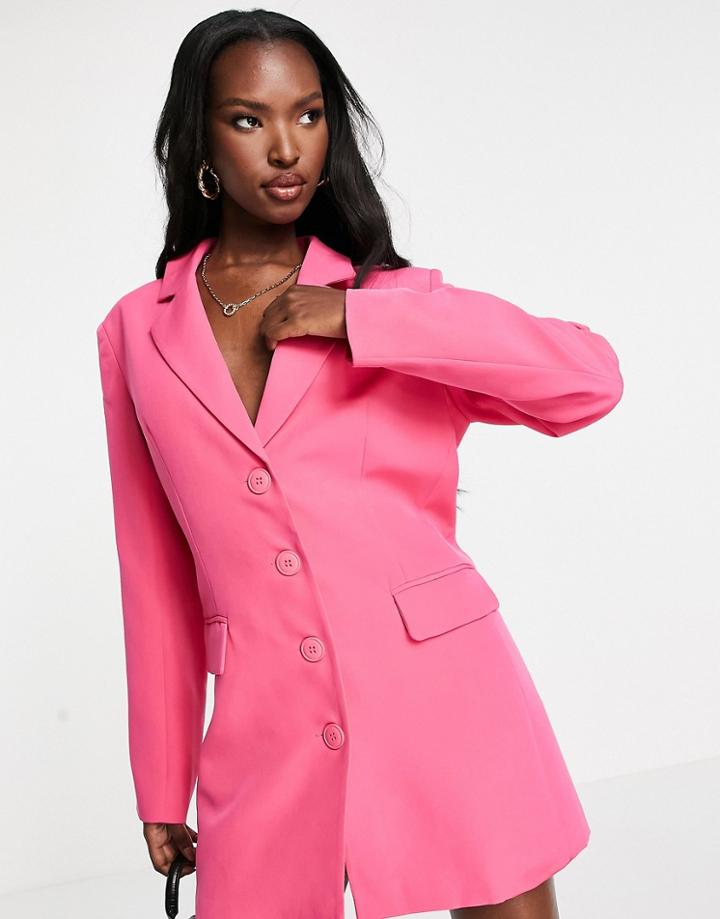 Aria Cove Boxy Blazer Dress In Hot Pink