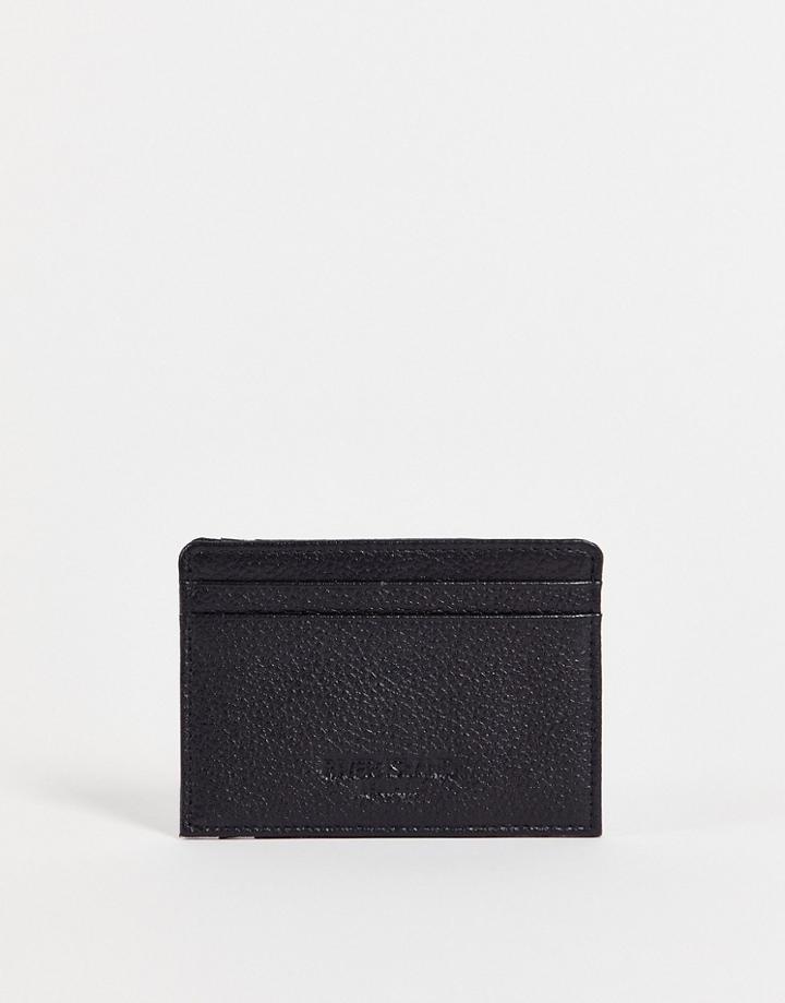 River Island Pebbled Leather Cardholder In Black