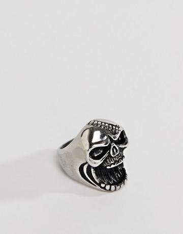 Seven London Silver Skull Ring - Silver