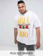 Guns N Roses Plus T-shirt In White - White