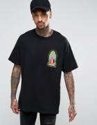 Hnr Ldn Oversized Mary Chest Print T-shirt - Black