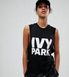 Ivy Park Logo Muscle Tank In Black - Black