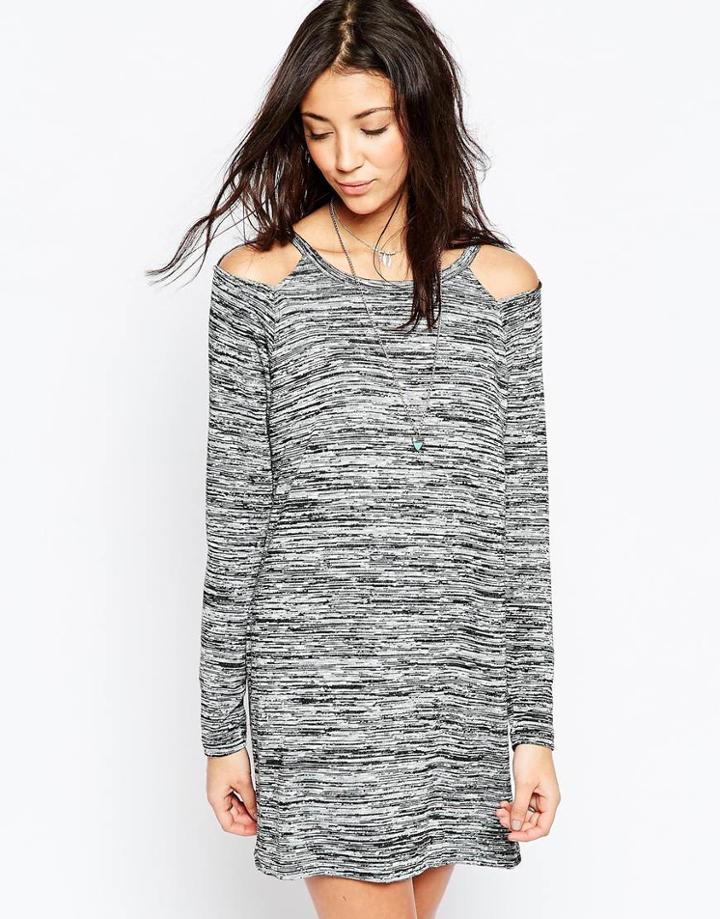 Brave Soul Cut Out Detail Sweater Dress - Black