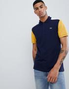 Lacoste Color Block Polo In Navy