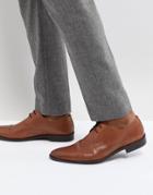 Frank Wright Toe Cap Derby Shoes In Tan Leather - Tan