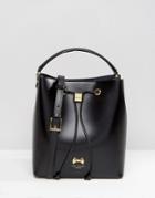 Ted Baker Leather Bucket Bag With Pom Detail - Black