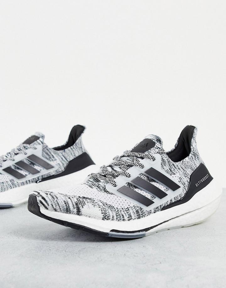 Adidas Training Ultraboost 21 Sneakers In White And Black