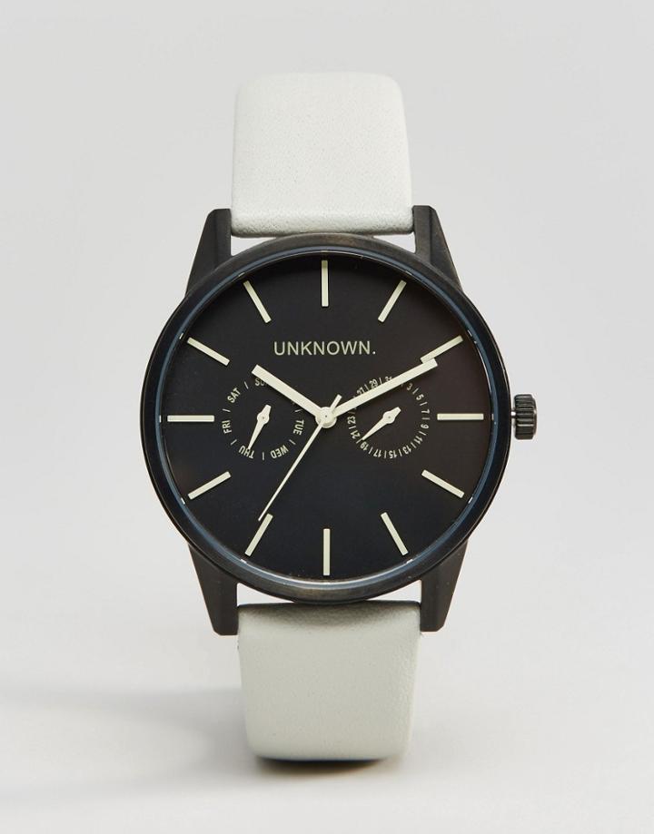 Unknown Engineered Leather Watch In Gray 39mm - Gray