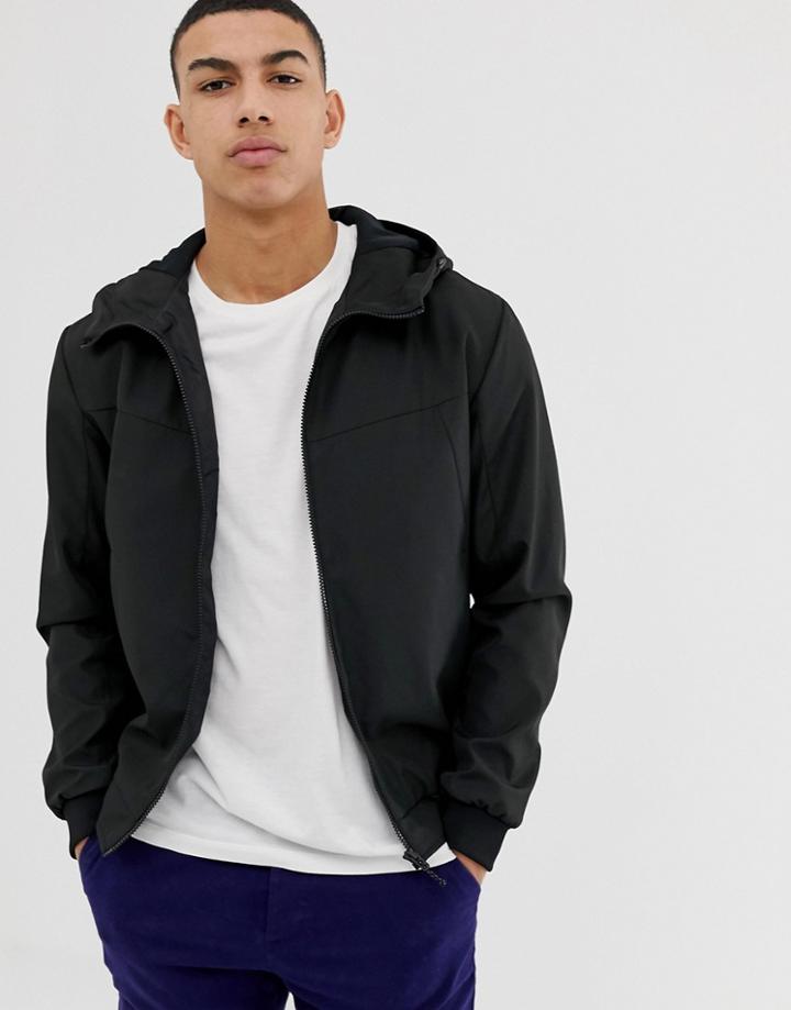 Jack & Jones Core Lightweight Water Repellent Jacket In Black