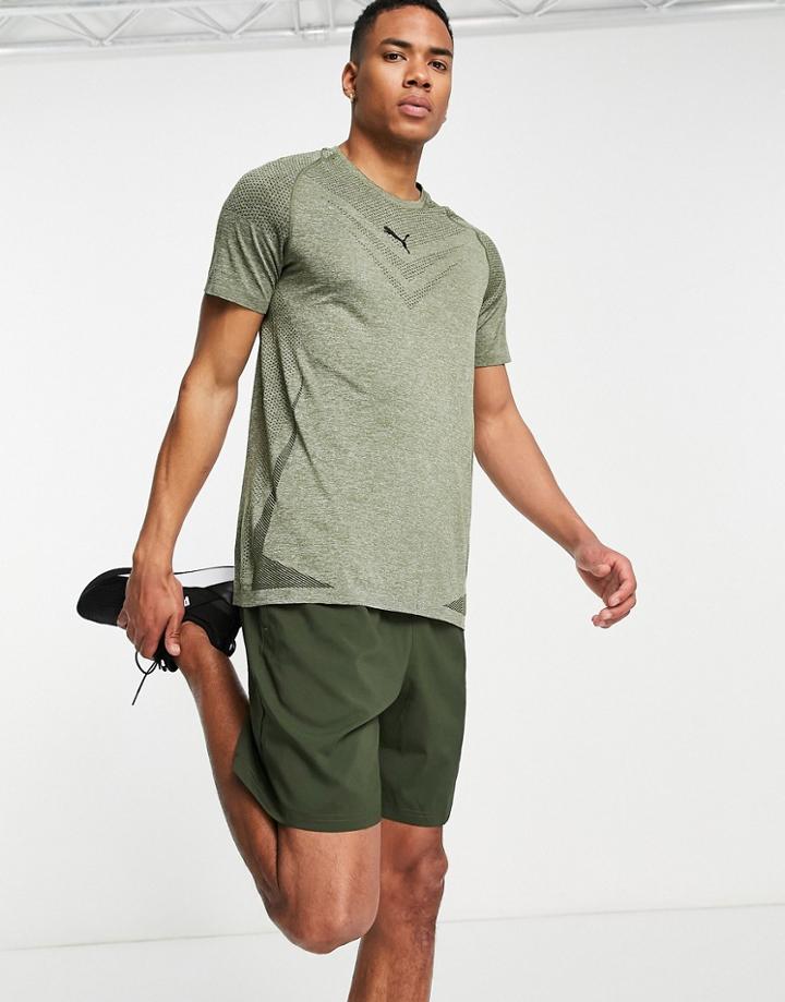 Puma Train Tech Evoknit T-shirt In Forest Night-green